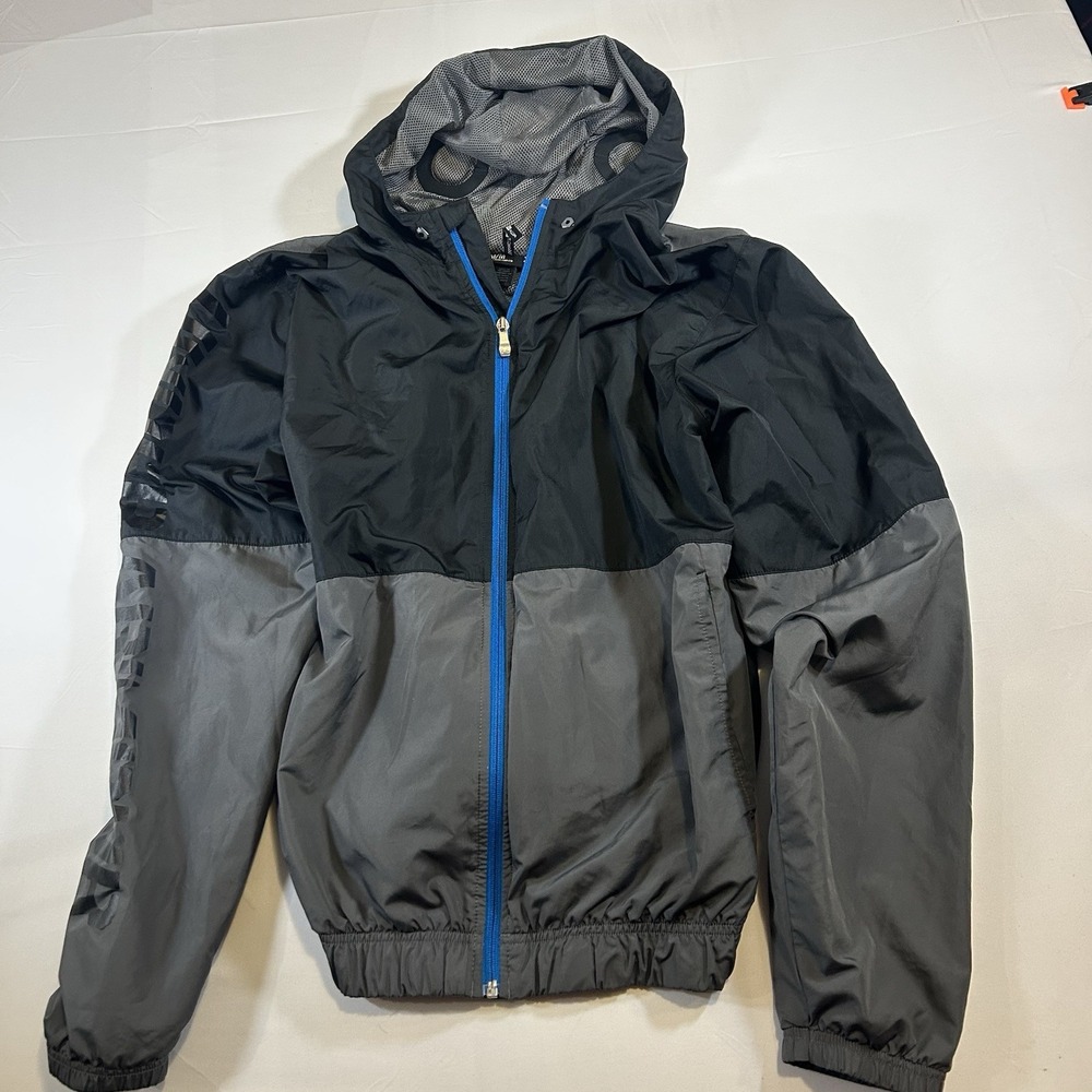 Under Armour Full Zip Hooded Windbreaker Jacket Mens size M Black W/speakers‎